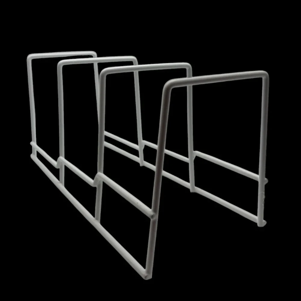 Pots and Pans Lid Organizer, U Shape for Lids, Sturdy Steel, White Under Counter